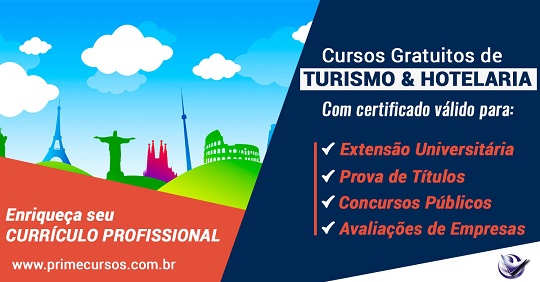 Turismo: cursos completos, gratuitos e totalmente online