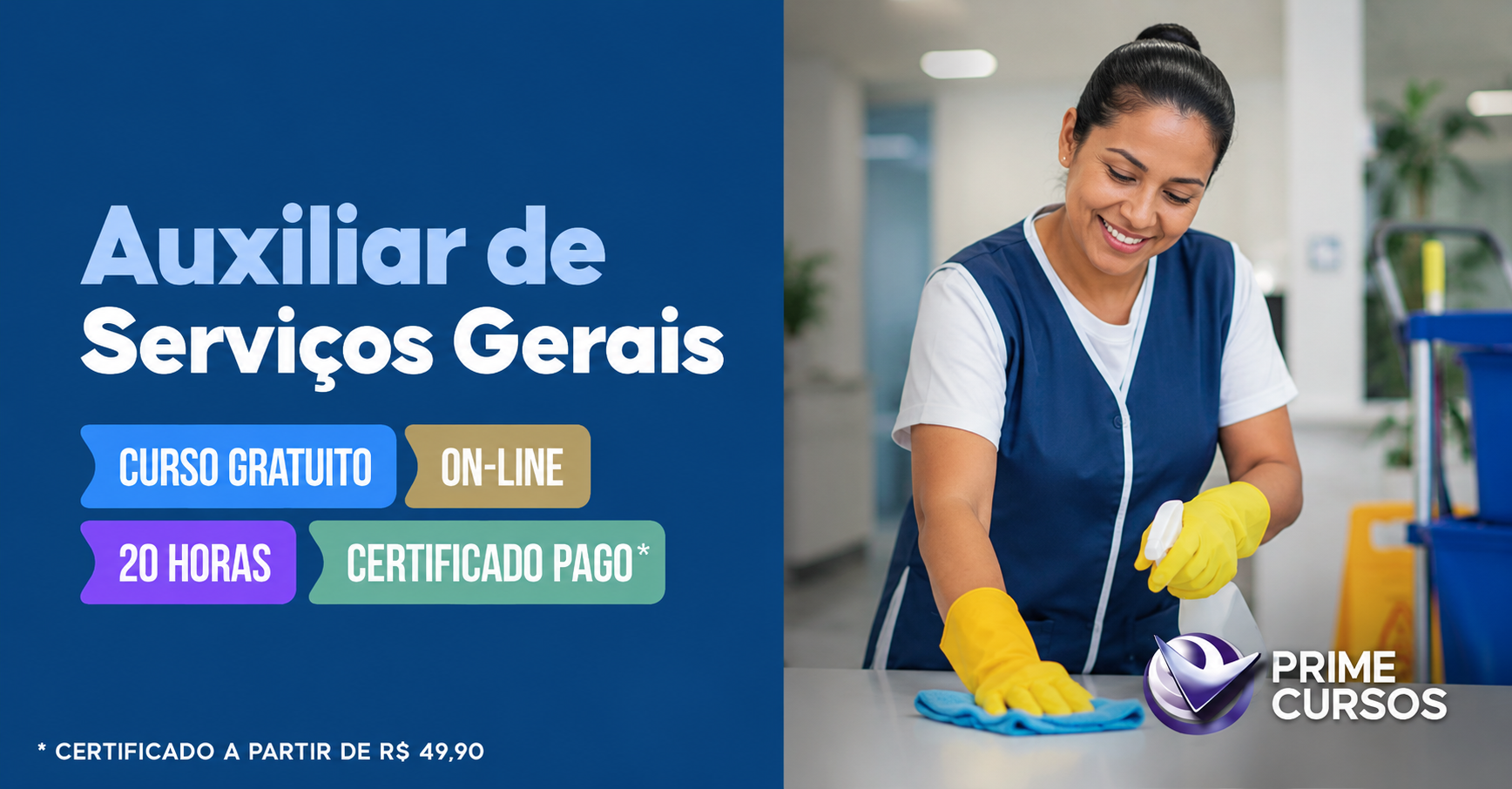 Curso grátis de Auxiliar de Serviços Gerais Curso de Auxiliar de Serviços Gerais
