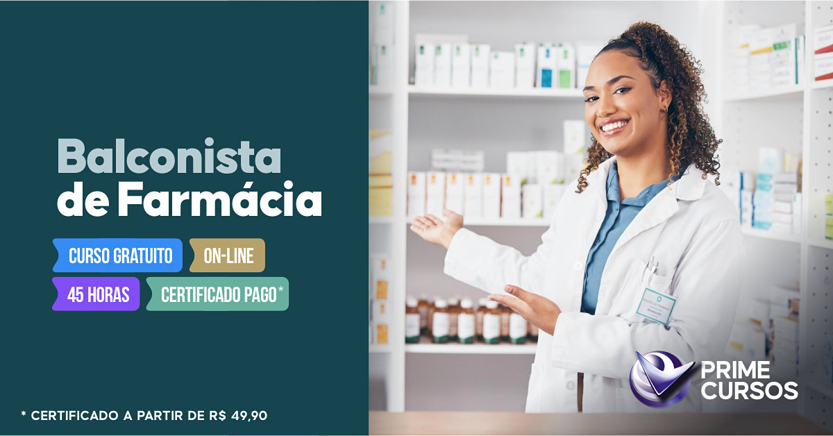 Curso grátis de Balconista de Farmácia Curso de Balconista de Farmácia