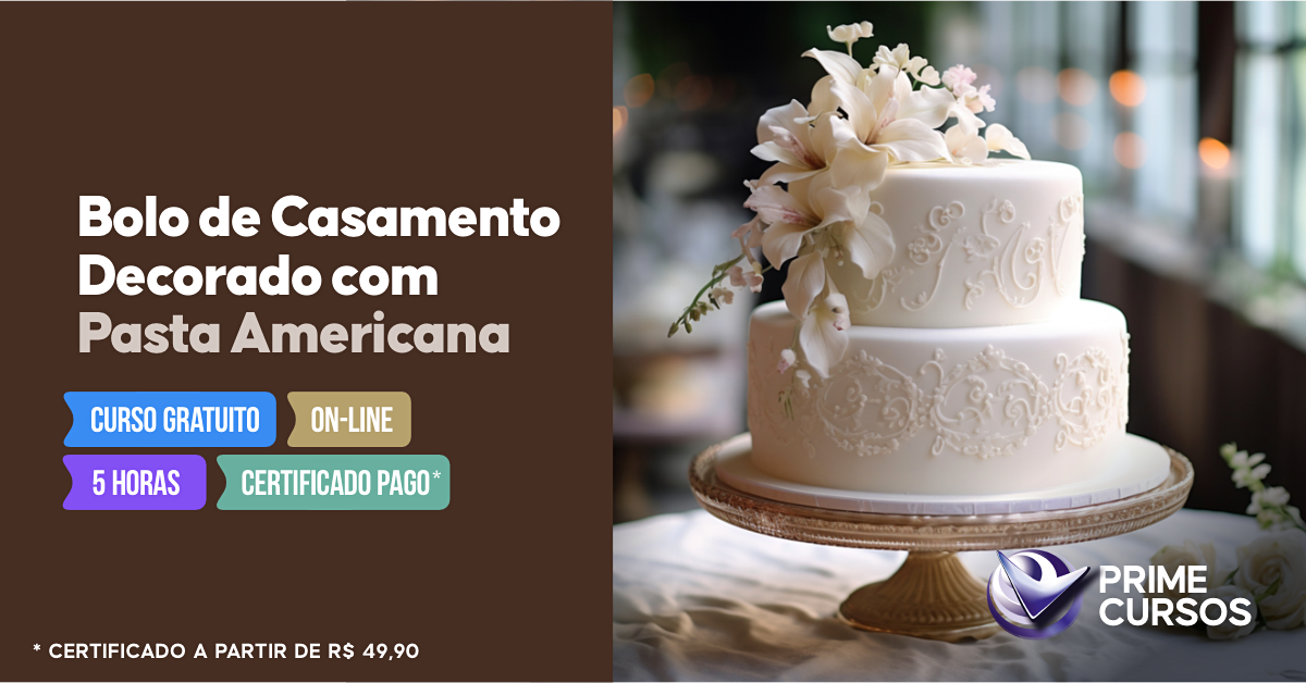 Curso grátis de Bolo de Casamento Decorado com Pasta Americana Curso de Bolo de Casamento Decorado com Pasta Americana