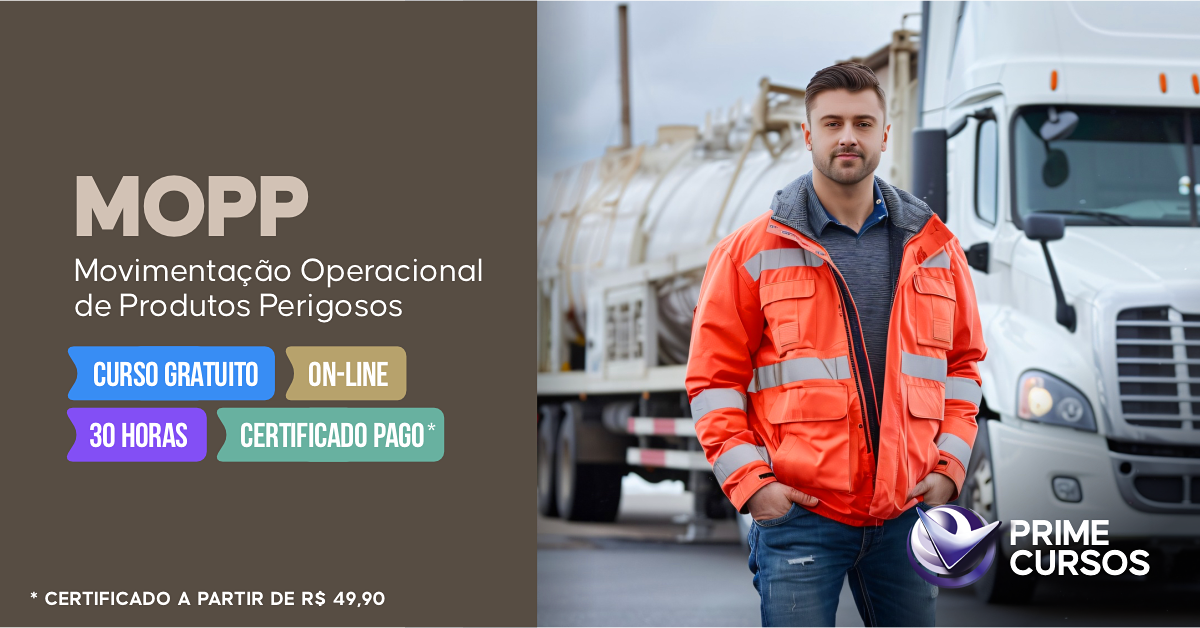 Curso grátis de MOPP - Movimentação Operacional de Produtos Perigosos Curso de MOPP - Movimentação Operacional de Produtos Perigosos