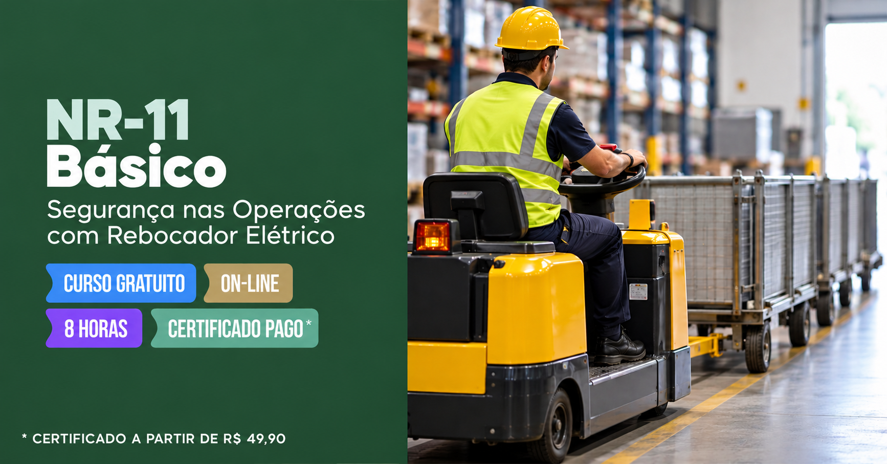 Curso grátis de NR 11 Básico - Segurança nas Operações com Rebocador Elétrico Curso de NR 11 Básico - Segurança nas Operações com Rebocador Elétrico