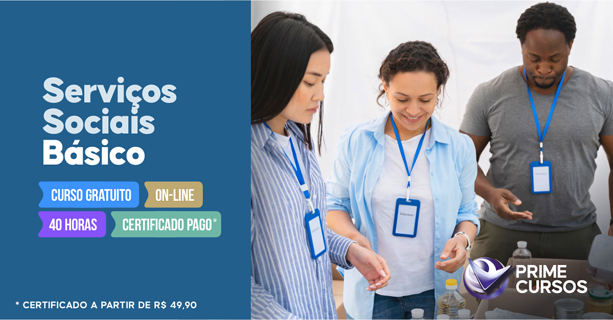 Curso Grátis de Serviços Sociais Básico Curso de Serviços Sociais Básico