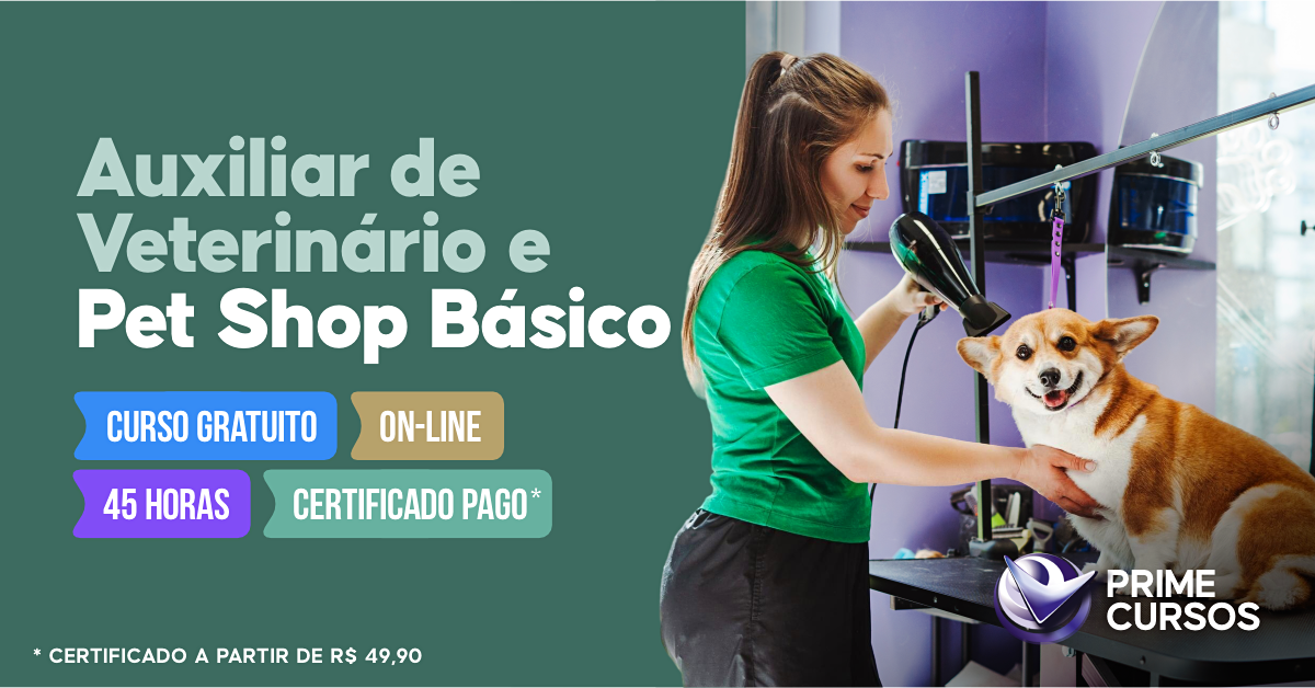 Curso de Auxiliar de Veterinário e Petshop Básico