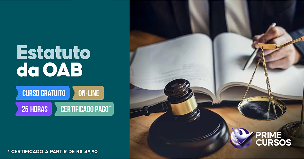 Curso grátis de ESTATUTO DA ADVOCACIA E OAB Curso de ESTATUTO DA ADVOCACIA E OAB
