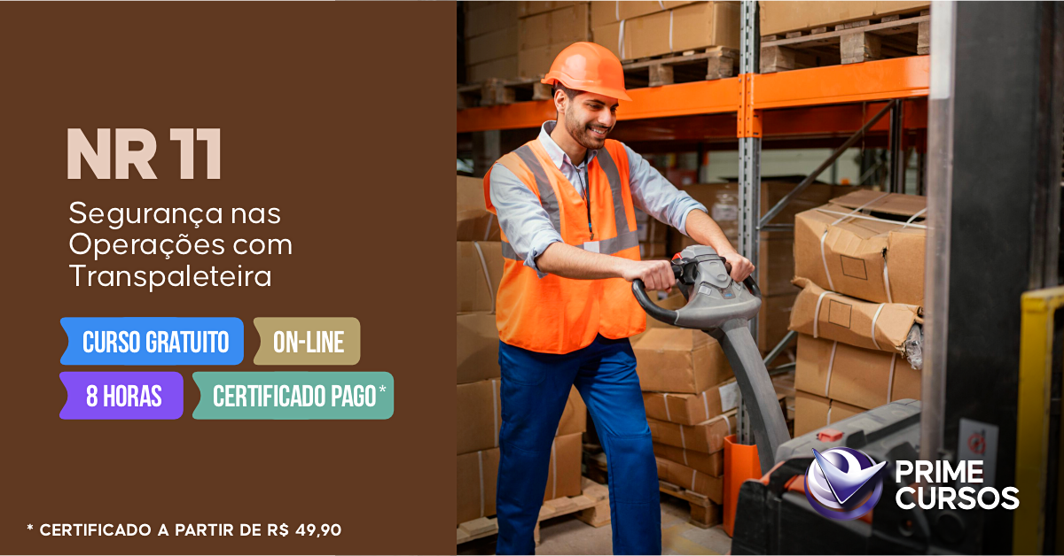 Curso de NR 11 - Seguran&ccedil;a nas Opera&ccedil;&otilde;es com Transpaleteira B&aacute;sico