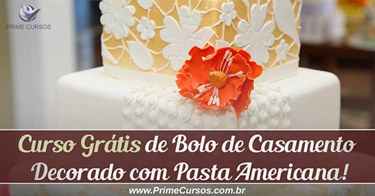 Curso grátis de Bolo de Casamento Decorado com Pasta Americana