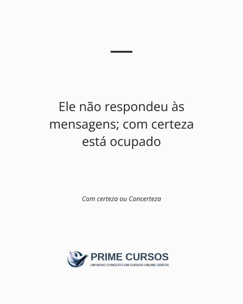 frase com certeza ocupado canva