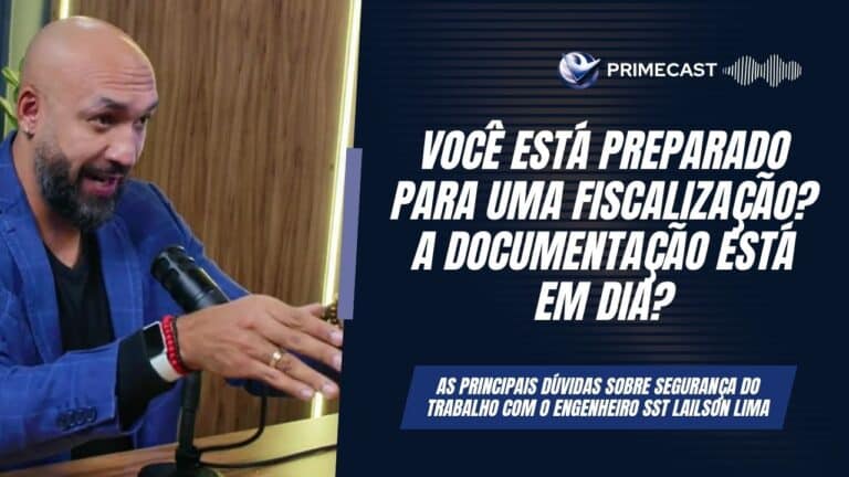 Lailson Lima sendo entrevistado para o Primecast Normas regulamentadoras e segurança no trabalho.